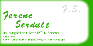 ferenc serdult business card